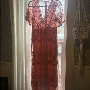 Pinkblush Floral Lace Maxi Dress